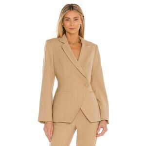 Anine Bing Blazer Womens Small Tan Ade Wool Single Button Quiet Luxury Preppy